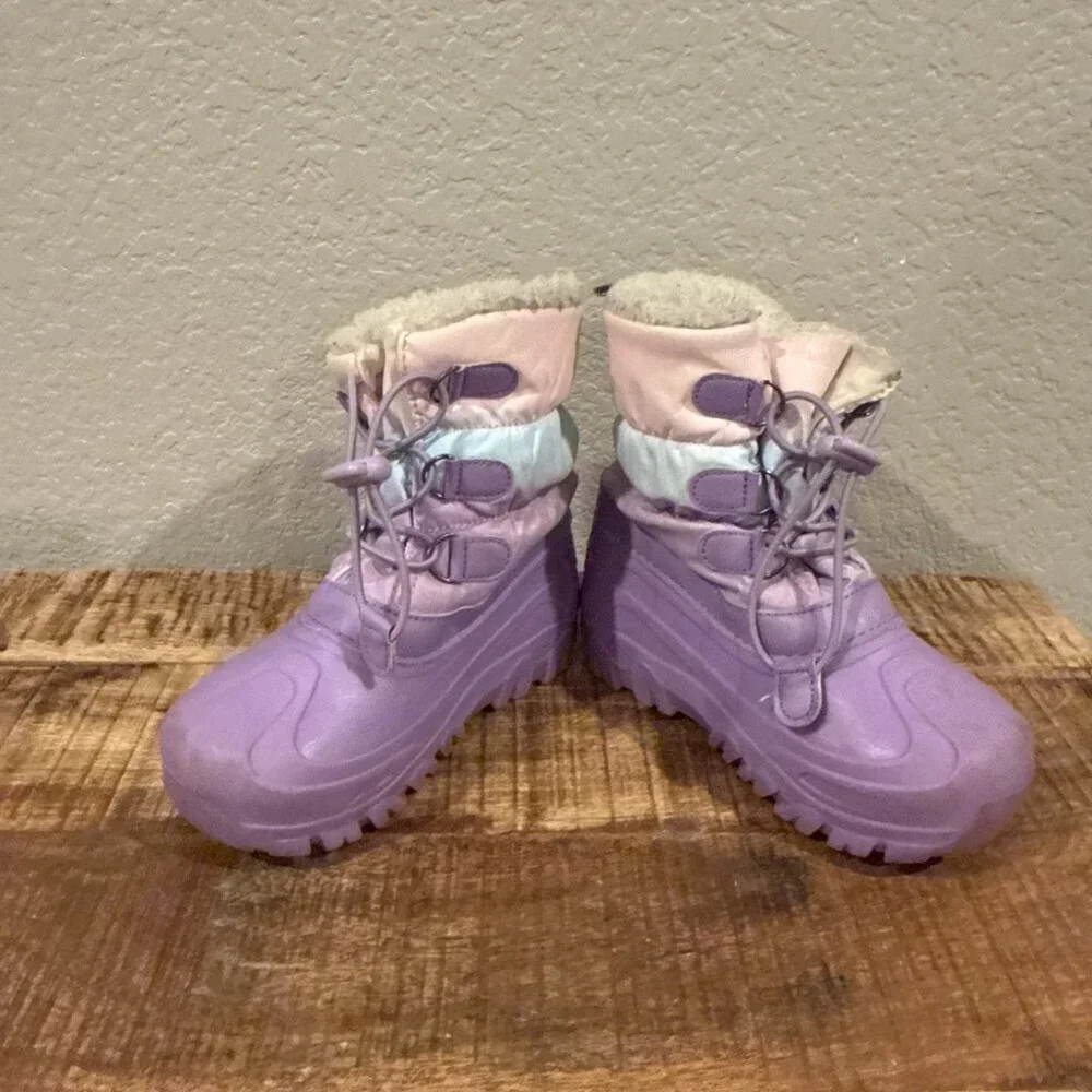 Member's Mark Girl's Faux Fur Lined Toggle Closure Winter Snow Boots
